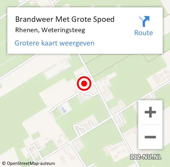 Locatie op kaart van de 112 melding: Brandweer Met Grote Spoed Naar Rhenen, Weteringsteeg op 31 maart 2023 13:36