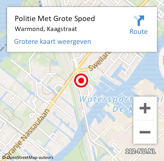 Locatie op kaart van de 112 melding: Politie Met Grote Spoed Naar Warmond, Kaagstraat op 31 maart 2023 14:10