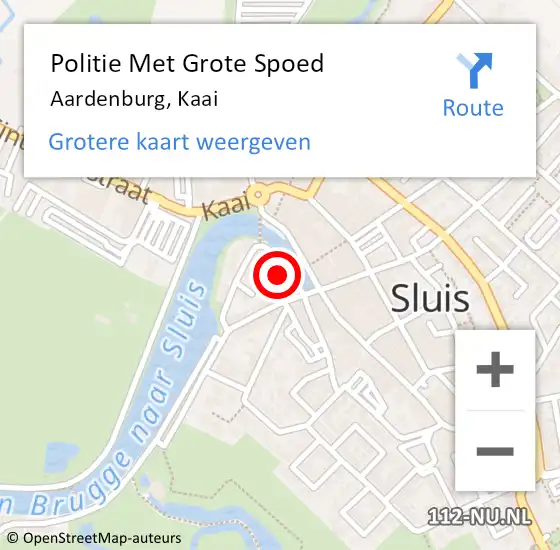 Locatie op kaart van de 112 melding: Politie Met Grote Spoed Naar Aardenburg, Kaai op 31 maart 2023 15:00