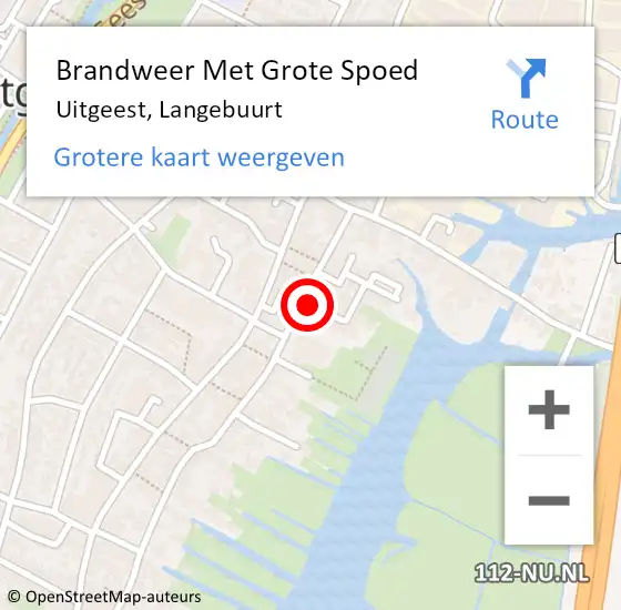 Locatie op kaart van de 112 melding: Brandweer Met Grote Spoed Naar Uitgeest, Langebuurt op 31 maart 2023 15:48