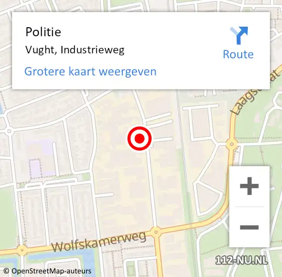 Locatie op kaart van de 112 melding: Politie Vught, Industrieweg op 31 maart 2023 16:13