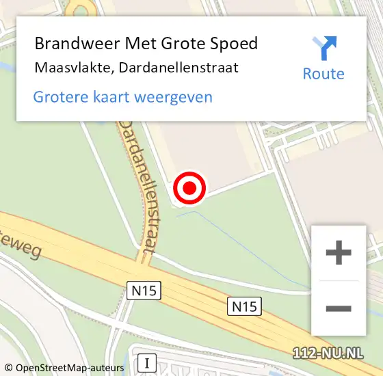 Locatie op kaart van de 112 melding: Brandweer Met Grote Spoed Naar Maasvlakte, Dardanellenstraat op 31 maart 2023 16:19