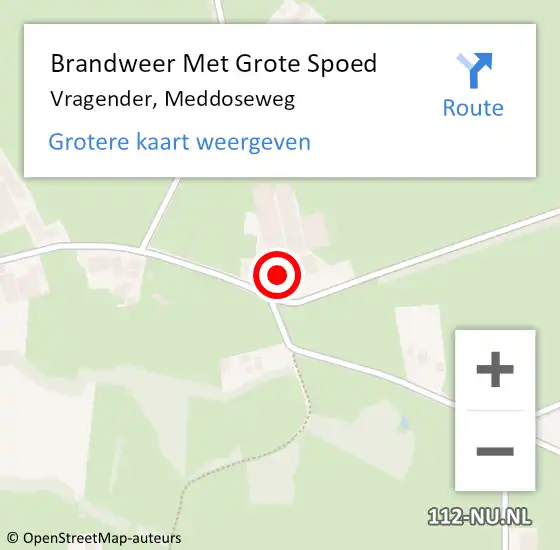 Locatie op kaart van de 112 melding: Brandweer Met Grote Spoed Naar Vragender, Meddoseweg op 20 augustus 2014 19:33