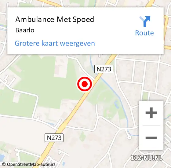 Locatie op kaart van de 112 melding: Ambulance Met Spoed Naar Baarlo op 31 maart 2023 16:40