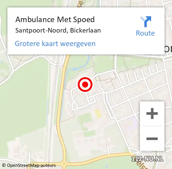 Locatie op kaart van de 112 melding: Ambulance Met Spoed Naar Santpoort-Noord, Bickerlaan op 31 maart 2023 17:02
