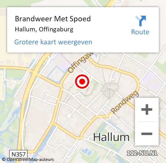 Locatie op kaart van de 112 melding: Brandweer Met Spoed Naar Hallum, Offingaburg op 31 maart 2023 17:22