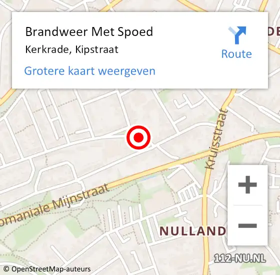 Locatie op kaart van de 112 melding: Brandweer Met Spoed Naar Kerkrade, Kipstraat op 31 maart 2023 17:39