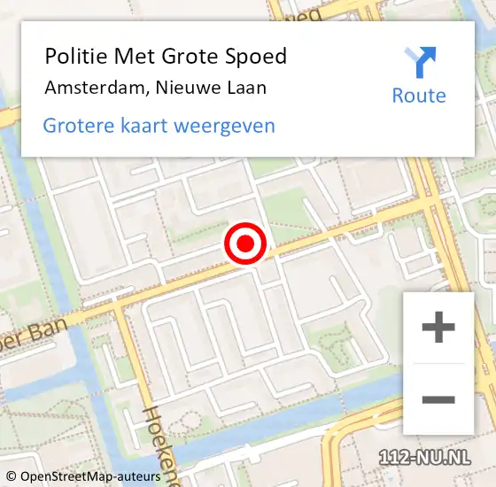 Locatie op kaart van de 112 melding: Politie Met Grote Spoed Naar Amsterdam, Nieuwe Laan op 31 maart 2023 17:47