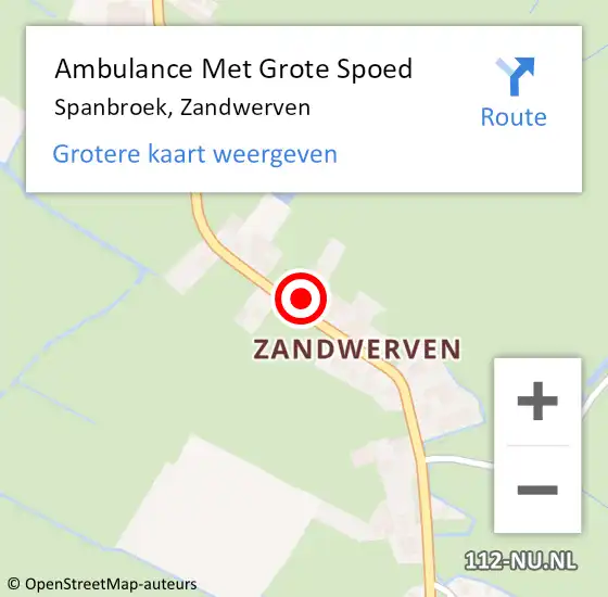 Locatie op kaart van de 112 melding: Ambulance Met Grote Spoed Naar Spanbroek, Zandwerven op 31 maart 2023 18:17