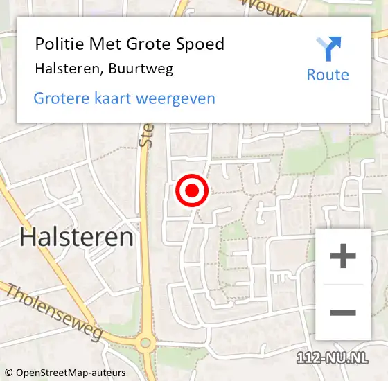 Locatie op kaart van de 112 melding: Politie Met Grote Spoed Naar Halsteren, Buurtweg op 31 maart 2023 18:19