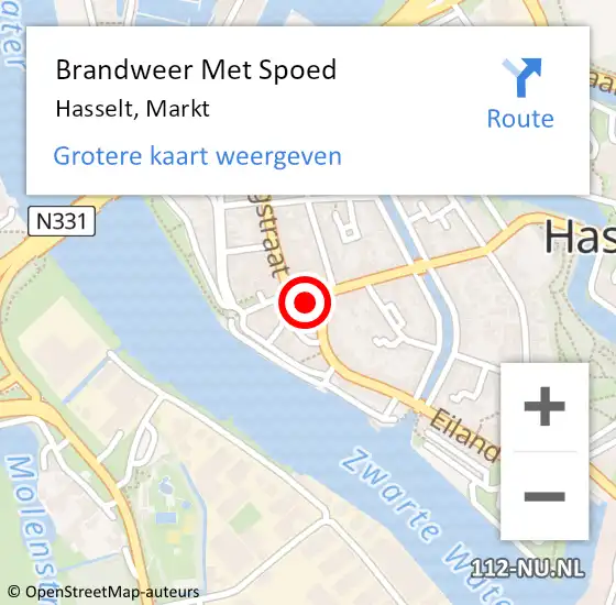 Locatie op kaart van de 112 melding: Brandweer Met Spoed Naar Hasselt, Markt op 31 maart 2023 18:26