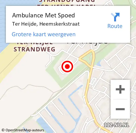 Locatie op kaart van de 112 melding: Ambulance Met Spoed Naar Ter Heijde, Heemskerkstraat op 31 maart 2023 18:30