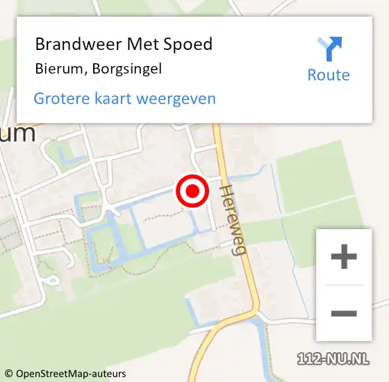 Locatie op kaart van de 112 melding: Brandweer Met Spoed Naar Bierum, Borgsingel op 31 maart 2023 18:31