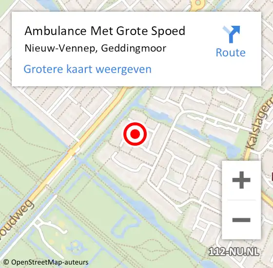 Locatie op kaart van de 112 melding: Ambulance Met Grote Spoed Naar Nieuw-Vennep, Geddingmoor op 31 maart 2023 18:55