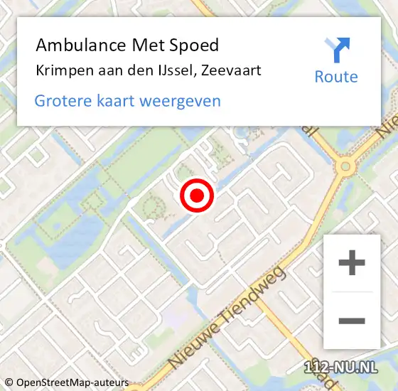 Locatie op kaart van de 112 melding: Ambulance Met Spoed Naar Krimpen aan den IJssel, Zeevaart op 31 maart 2023 20:36
