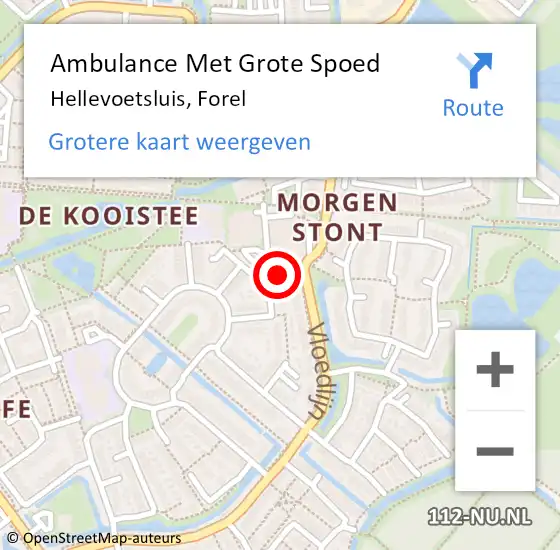Locatie op kaart van de 112 melding: Ambulance Met Grote Spoed Naar Hellevoetsluis, Forel op 31 maart 2023 20:55