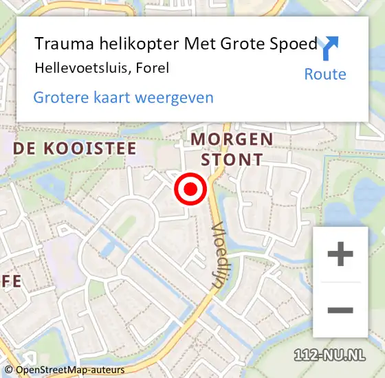 Locatie op kaart van de 112 melding: Trauma helikopter Met Grote Spoed Naar Hellevoetsluis, Forel op 31 maart 2023 20:56