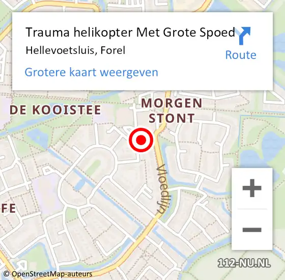 Locatie op kaart van de 112 melding: Trauma helikopter Met Grote Spoed Naar Hellevoetsluis, Forel op 31 maart 2023 20:57