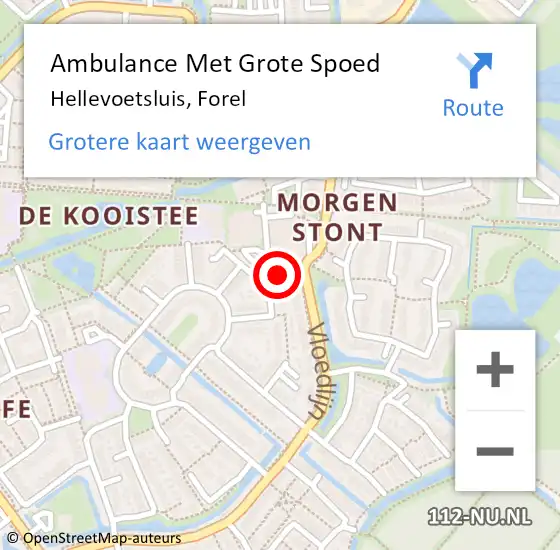 Locatie op kaart van de 112 melding: Ambulance Met Grote Spoed Naar Hellevoetsluis, Forel op 31 maart 2023 21:02