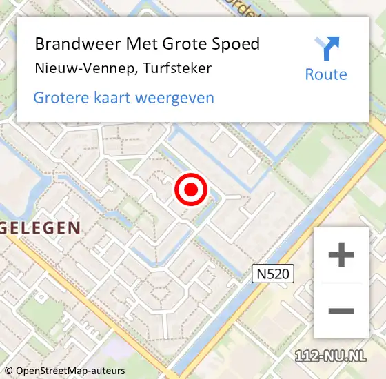 Locatie op kaart van de 112 melding: Brandweer Met Grote Spoed Naar Nieuw-Vennep, Turfsteker op 31 maart 2023 21:18