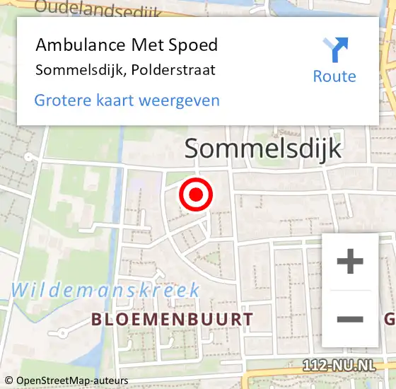 Locatie op kaart van de 112 melding: Ambulance Met Spoed Naar Sommelsdijk, Polderstraat op 31 maart 2023 21:50