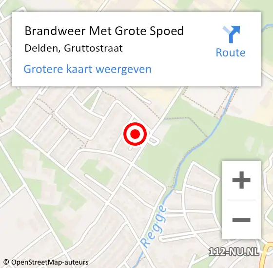 Locatie op kaart van de 112 melding: Brandweer Met Grote Spoed Naar Delden, Gruttostraat op 31 maart 2023 22:19