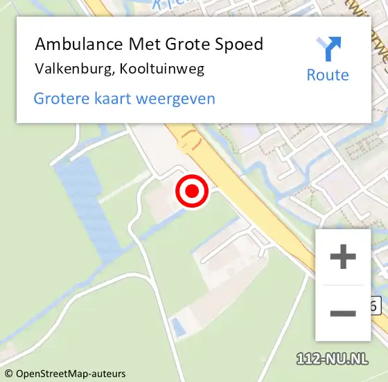 Locatie op kaart van de 112 melding: Ambulance Met Grote Spoed Naar Valkenburg, Kooltuinweg op 31 maart 2023 22:27