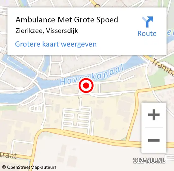 Locatie op kaart van de 112 melding: Ambulance Met Grote Spoed Naar Zierikzee, Vissersdijk op 31 maart 2023 22:36