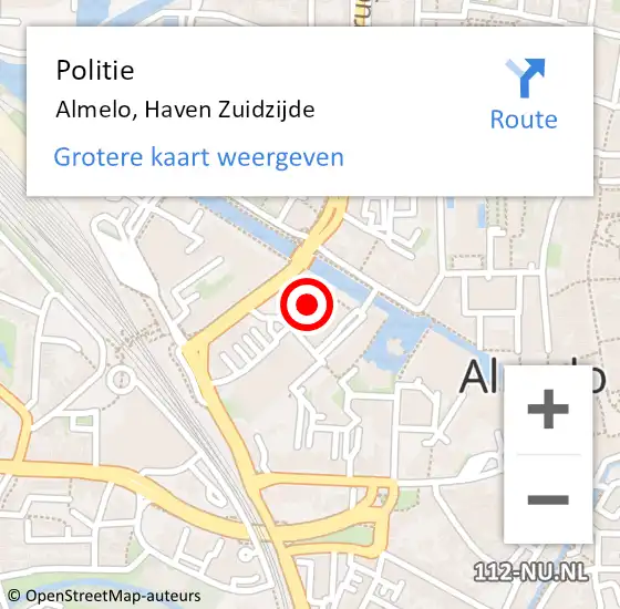 Locatie op kaart van de 112 melding: Politie Almelo, Haven Zuidzijde op 1 april 2023 00:51