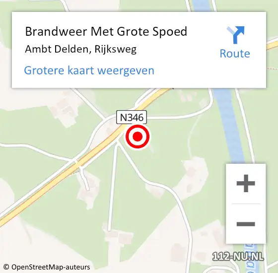 Locatie op kaart van de 112 melding: Brandweer Met Grote Spoed Naar Ambt Delden, Rijksweg op 1 april 2023 02:05