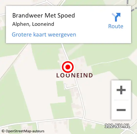 Locatie op kaart van de 112 melding: Brandweer Met Spoed Naar Alphen, Looneind op 1 april 2023 03:04