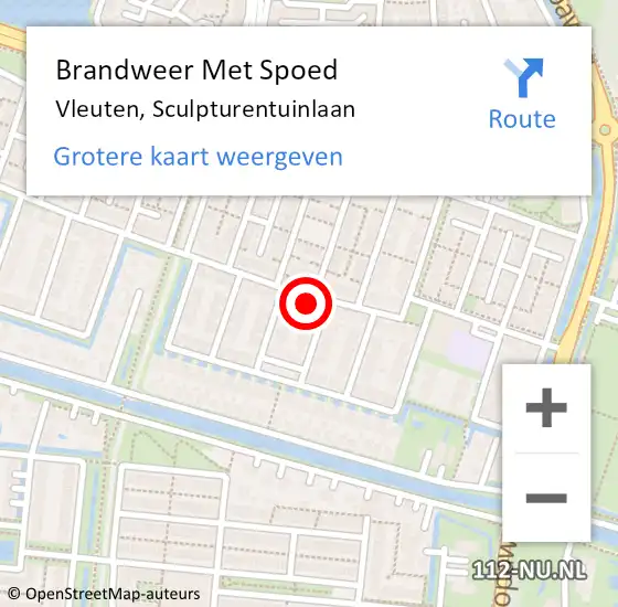 Locatie op kaart van de 112 melding: Brandweer Met Spoed Naar Vleuten, Sculpturentuinlaan op 1 april 2023 03:09