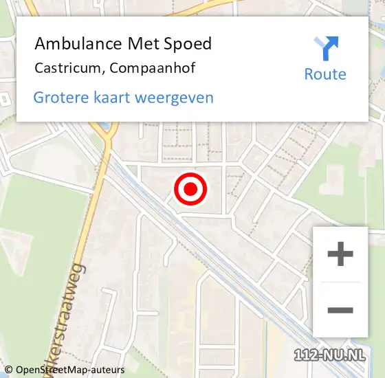 Locatie op kaart van de 112 melding: Ambulance Met Spoed Naar Castricum, Compaanhof op 1 april 2023 06:20