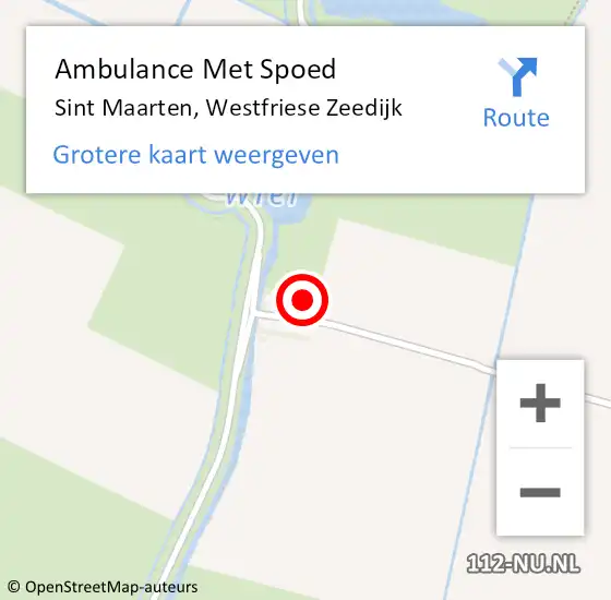 Locatie op kaart van de 112 melding: Ambulance Met Spoed Naar Sint Maarten, Westfriese Zeedijk op 1 april 2023 07:36