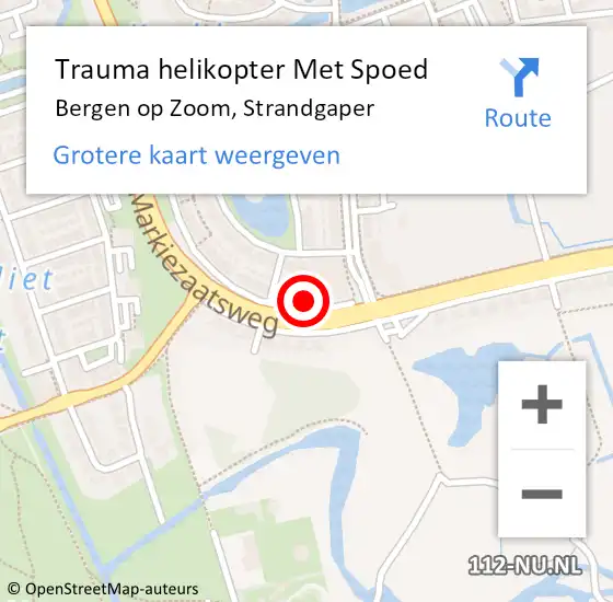 Locatie op kaart van de 112 melding: Trauma helikopter Met Spoed Naar Bergen op Zoom, Strandgaper op 1 april 2023 07:45