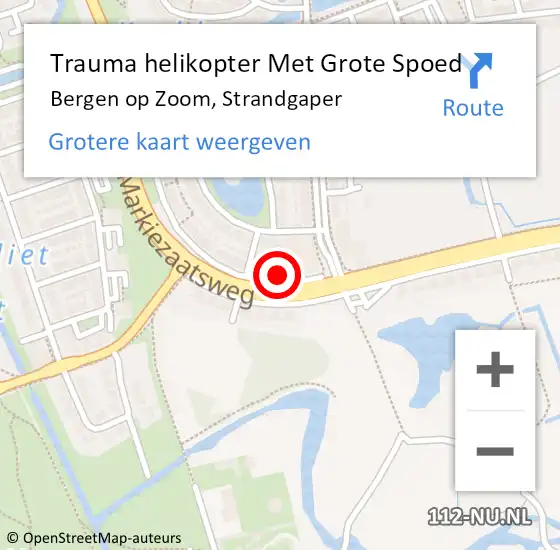 Locatie op kaart van de 112 melding: Trauma helikopter Met Grote Spoed Naar Bergen op Zoom, Strandgaper op 1 april 2023 07:46