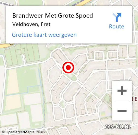 Locatie op kaart van de 112 melding: Brandweer Met Grote Spoed Naar Veldhoven, Fret op 1 april 2023 08:22