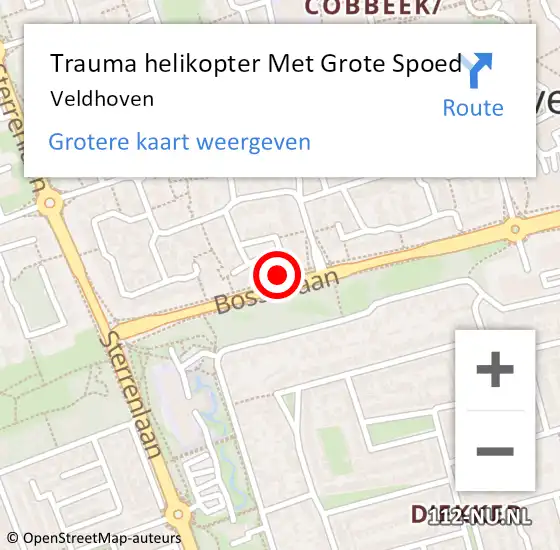 Locatie op kaart van de 112 melding: Trauma helikopter Met Grote Spoed Naar Veldhoven op 1 april 2023 08:23