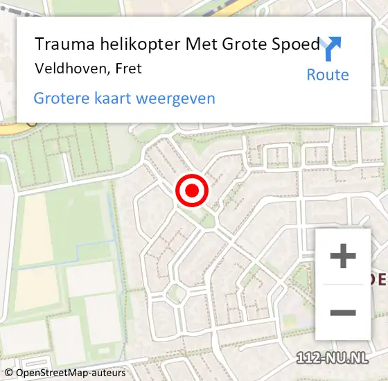 Locatie op kaart van de 112 melding: Trauma helikopter Met Grote Spoed Naar Veldhoven, Fret op 1 april 2023 08:23