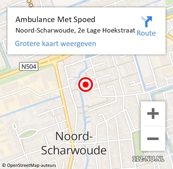 Locatie op kaart van de 112 melding: Ambulance Met Spoed Naar Noord-Scharwoude, 2e Lage Hoekstraat op 1 april 2023 10:16