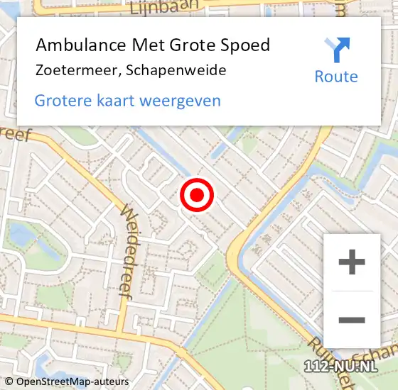 Locatie op kaart van de 112 melding: Ambulance Met Grote Spoed Naar Zoetermeer, Schapenweide op 1 april 2023 10:45