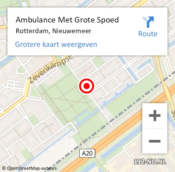 Locatie op kaart van de 112 melding: Ambulance Met Grote Spoed Naar Rotterdam, Nieuwemeer op 1 april 2023 10:46