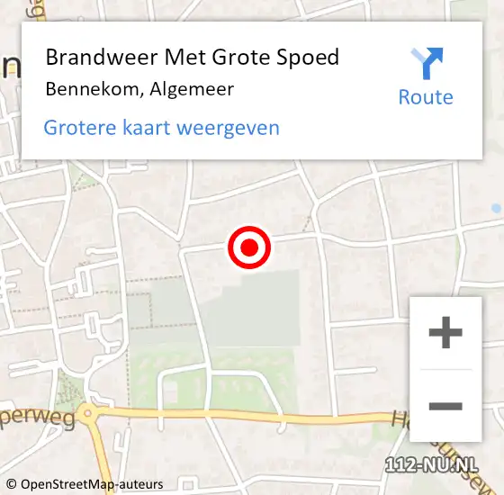 Locatie op kaart van de 112 melding: Brandweer Met Grote Spoed Naar Bennekom, Algemeer op 1 april 2023 11:18