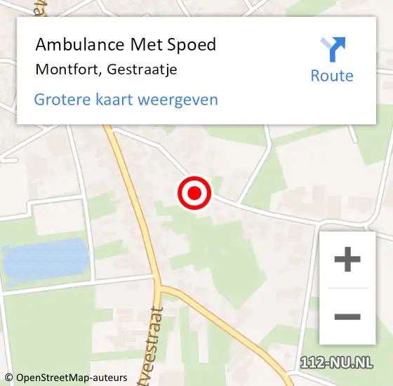 Locatie op kaart van de 112 melding: Ambulance Met Spoed Naar Montfort, Gestraatje op 1 april 2023 12:19