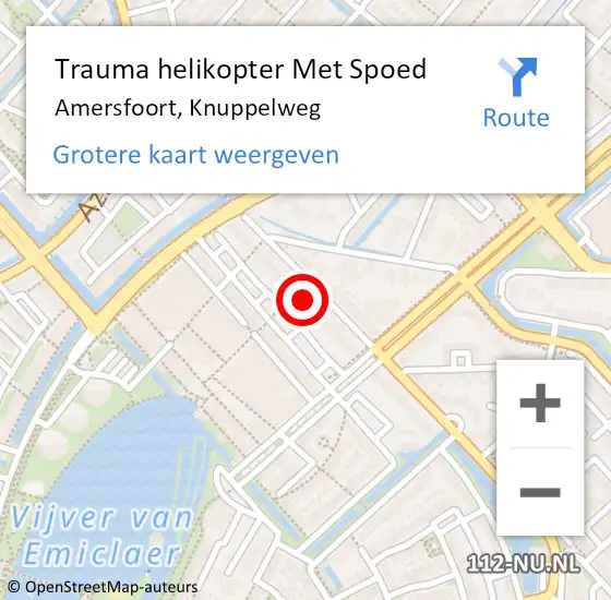 Locatie op kaart van de 112 melding: Trauma helikopter Met Spoed Naar Amersfoort, Knuppelweg op 1 april 2023 12:27