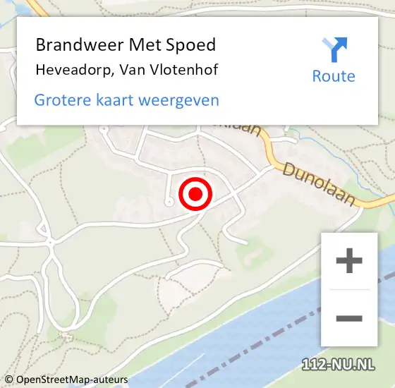 Locatie op kaart van de 112 melding: Brandweer Met Spoed Naar Heveadorp, Van Vlotenhof op 20 augustus 2014 21:26