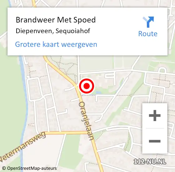 Locatie op kaart van de 112 melding: Brandweer Met Spoed Naar Diepenveen, Sequoiahof op 1 april 2023 14:22