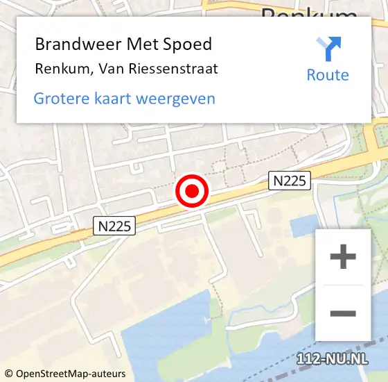 Locatie op kaart van de 112 melding: Brandweer Met Spoed Naar Renkum, Van Riessenstraat op 1 april 2023 15:30