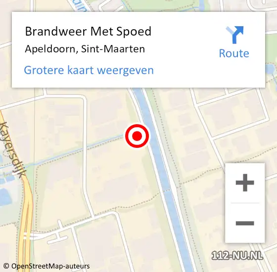 Locatie op kaart van de 112 melding: Brandweer Met Spoed Naar Apeldoorn, Sint-Maarten op 1 april 2023 15:31