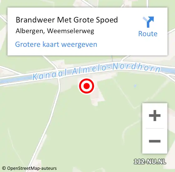 Locatie op kaart van de 112 melding: Brandweer Met Grote Spoed Naar Albergen, Weemselerweg op 1 april 2023 16:47